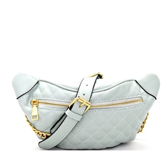 Style Link Miami Handbags - Light Mint Green Quilted Fanny Pack